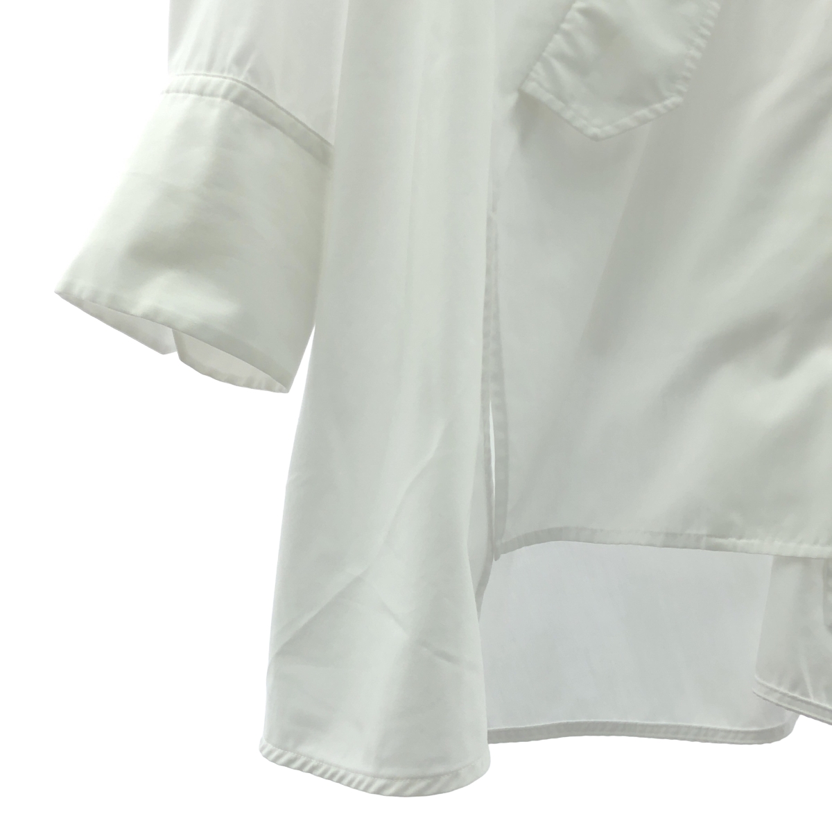 nagonstans / ナゴンスタンス コットン混 バンドカラー フレアシャツ