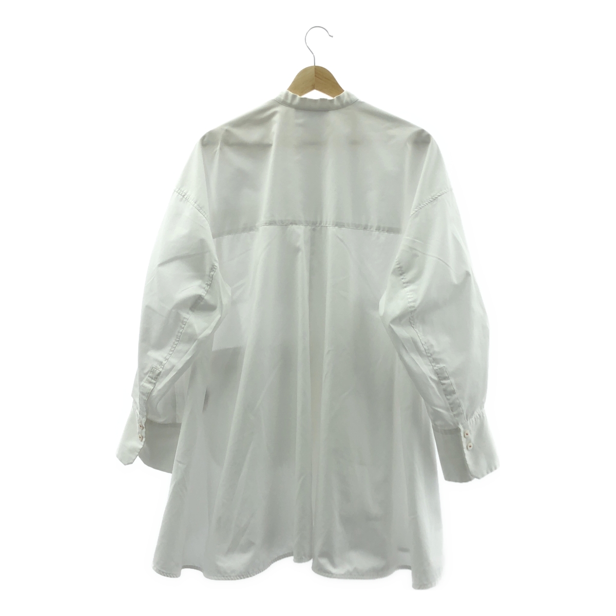 nagonstans / ナゴンスタンス コットン混 バンドカラー フレアシャツ