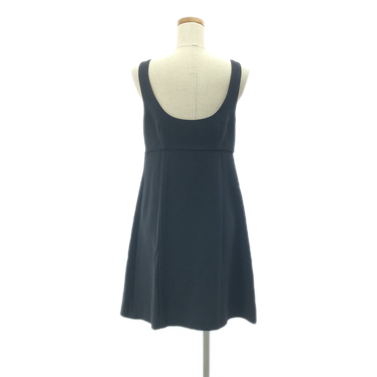 miu miu / ミュウミュウ ボタン タック スリーブレス ワンピース