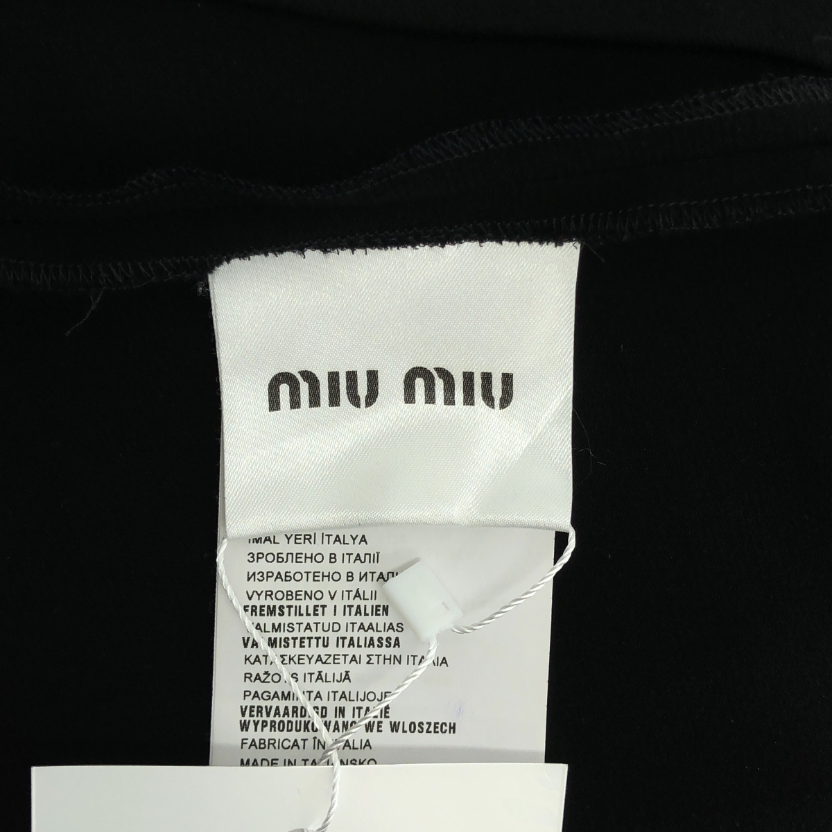 miu miu / ミュウミュウ ボタン タック スリーブレス ワンピース