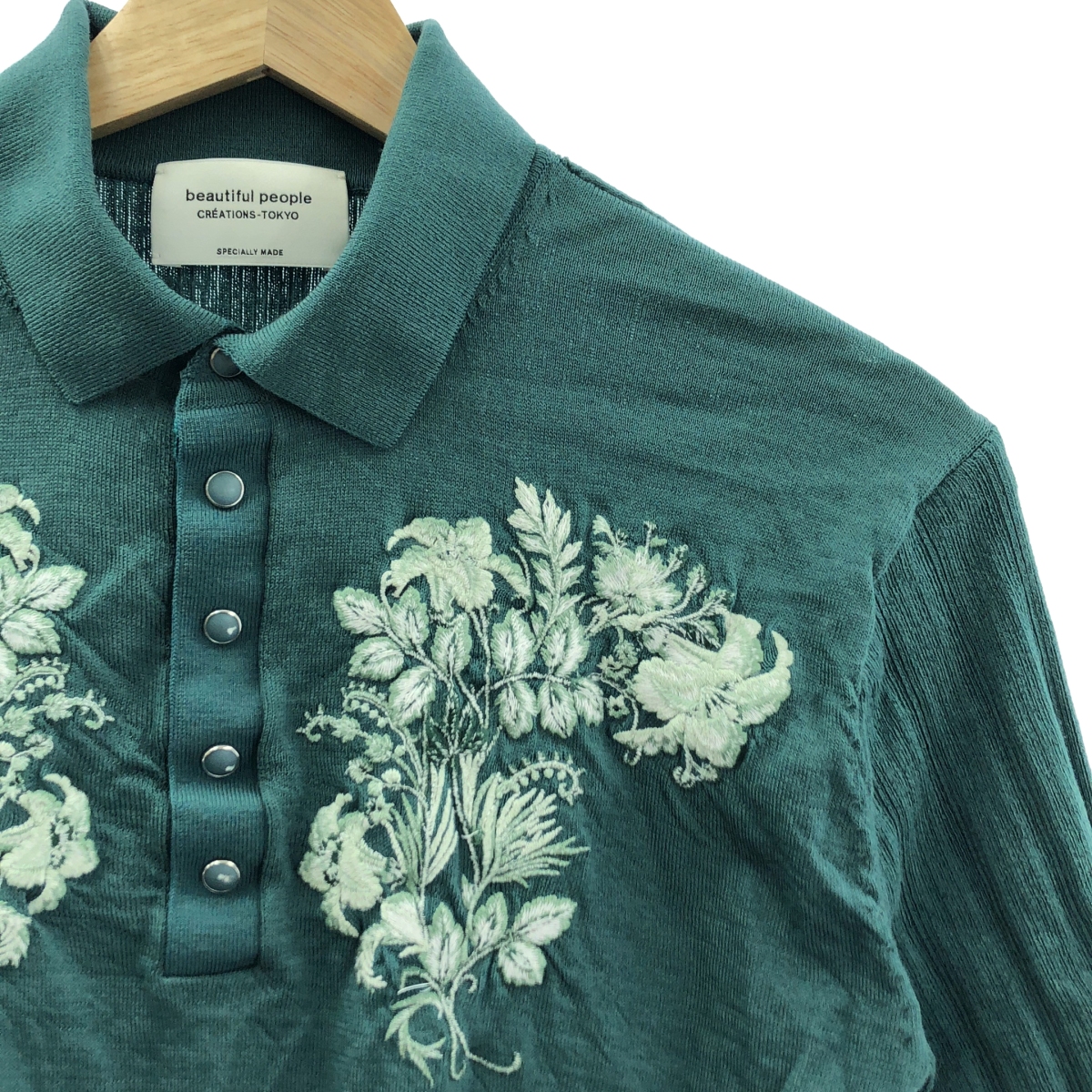 beautiful people / ビューティフルピープル エンブロイダリー ニット ポロシャツ