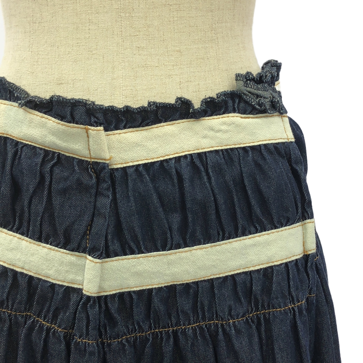 tricot COMME des GARCONS / トリココムデギャルソン ウエストギャザー ボリューム デニムスカート