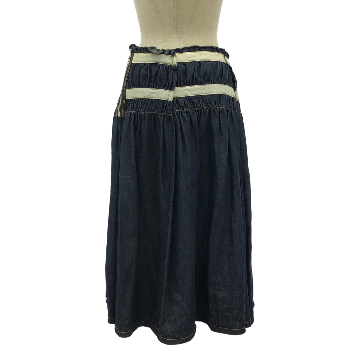 tricot COMME des GARCONS / トリココムデギャルソン ウエストギャザー ボリューム デニムスカート