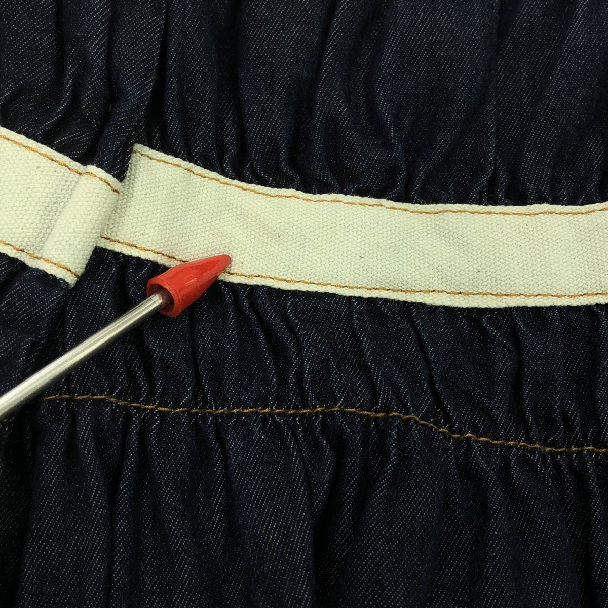 tricot COMME des GARCONS / トリココムデギャルソン ウエストギャザー ボリューム デニムスカート