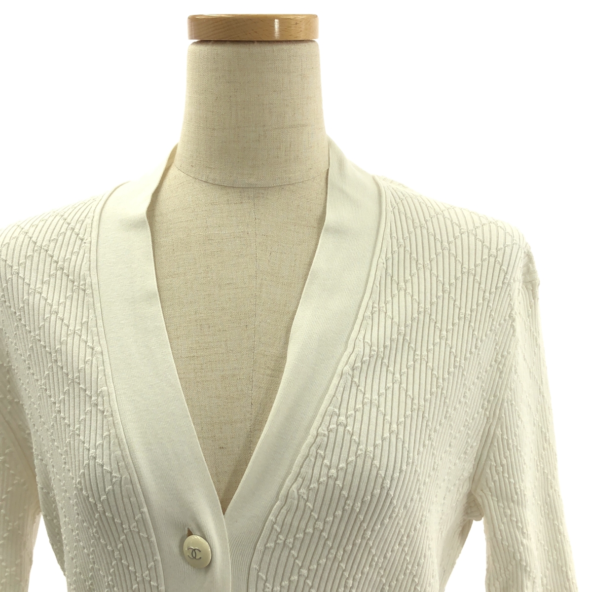 CHANEL / シャネル コットン ココマークボタン ロングカーディガン