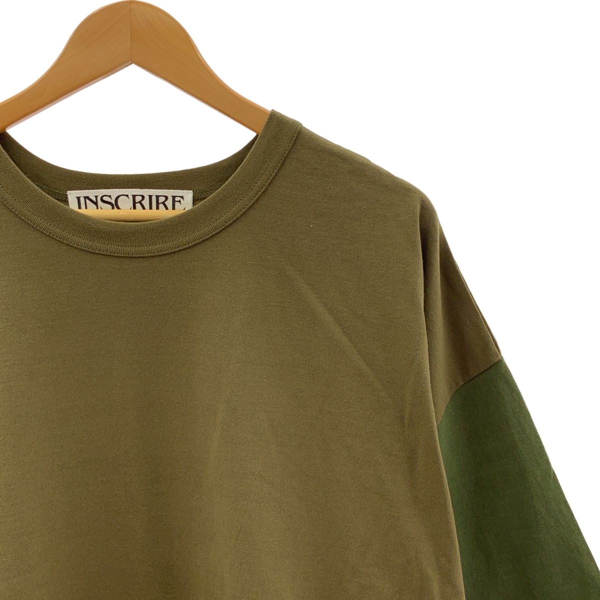 INSCRIRE / アンスクリア バイカラー オーバーシルエット Tシャツ カットソー