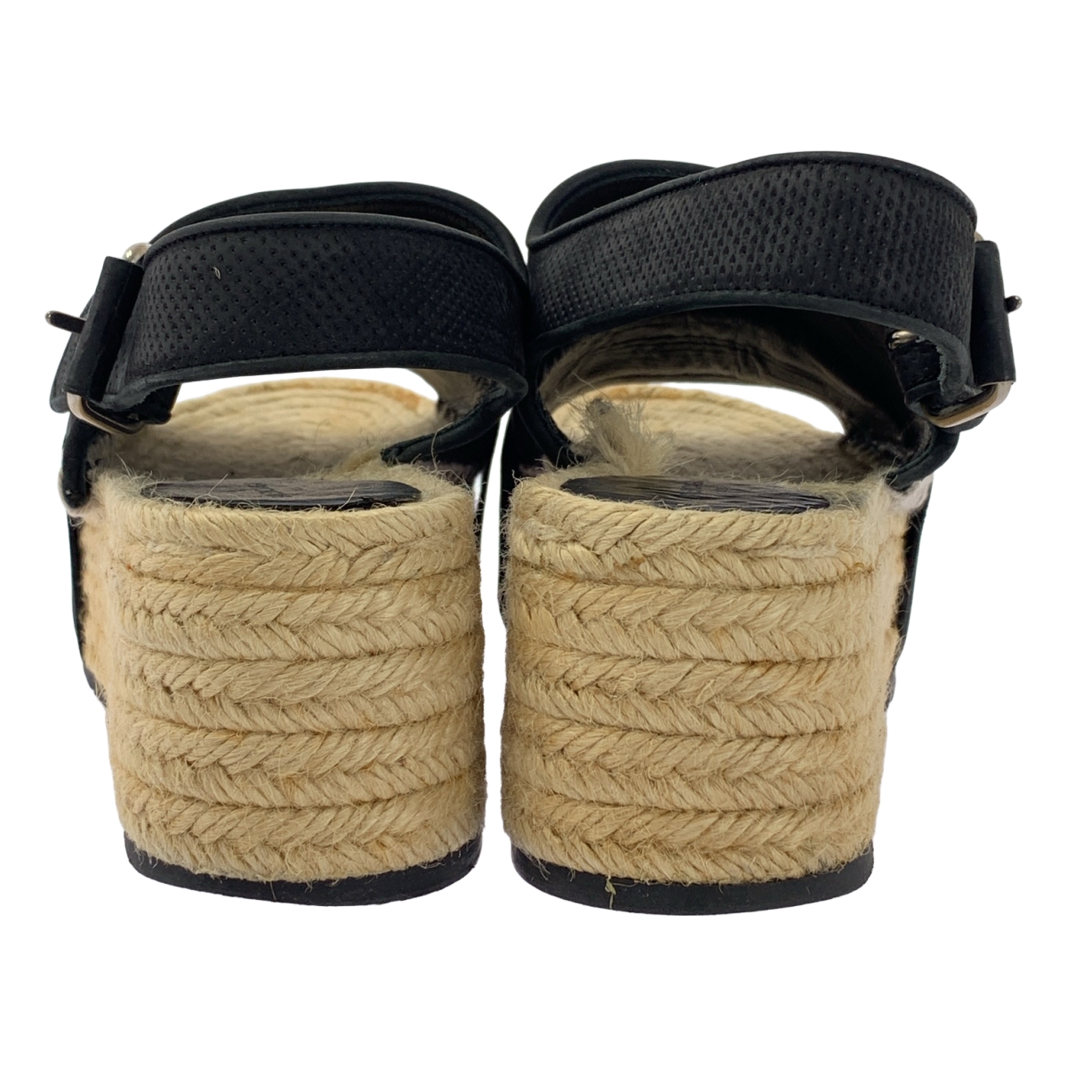 BALENCIAGA / バレンシアガ レザー スリングバック エスパドリーユ ウェッジソールサンダル