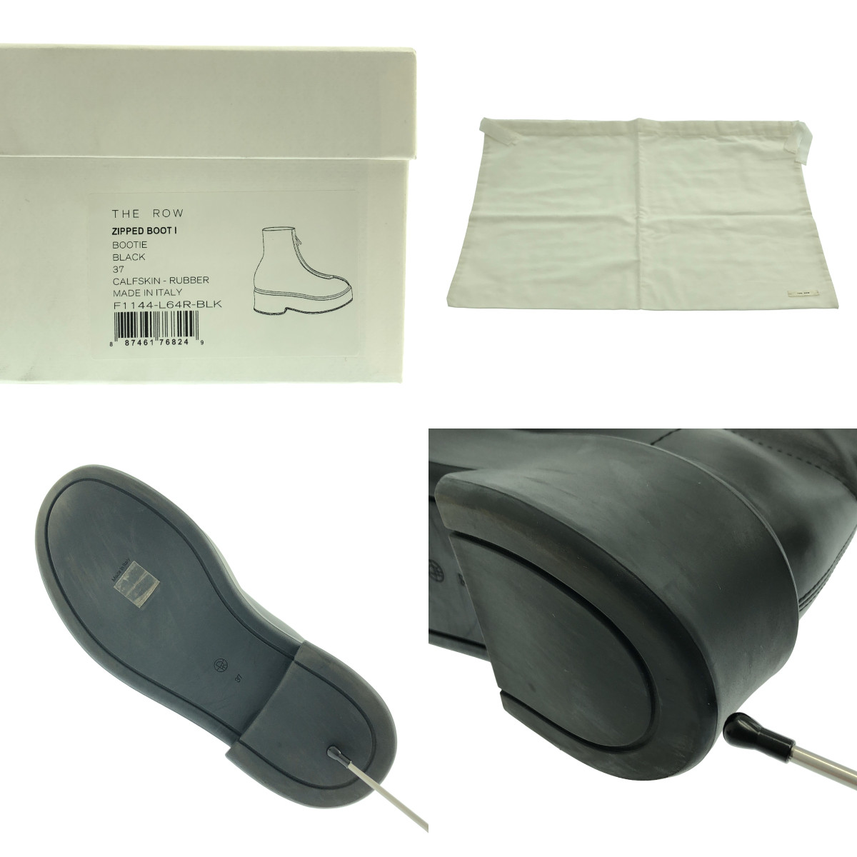 THE ROW / ザロウ zipped boot / レザー ジップド ショートブーツ