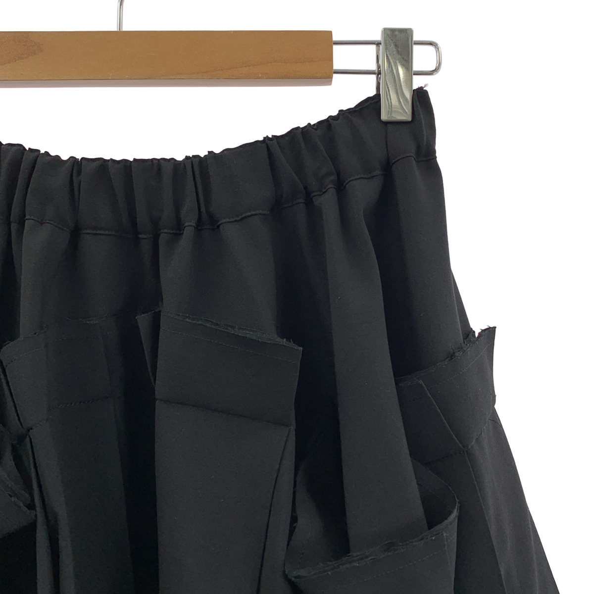 COMME des GARCONS / コムデギャルソン ウール 再構築 プリーツドッキング ギャザー イージースカート