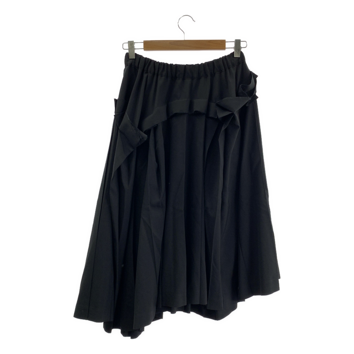 COMME des GARCONS / コムデギャルソン ウール 再構築 プリーツドッキング ギャザー イージースカート