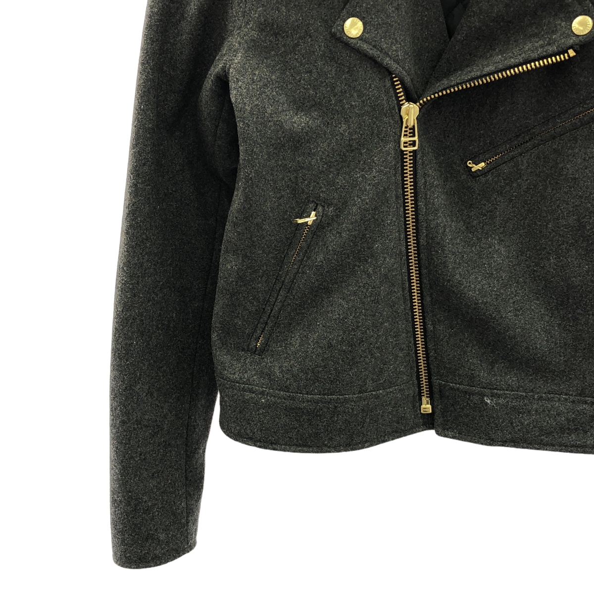 FIDELITY / フィデリティ Thermore / ウール ライダースジャケット / 着脱可ファー付き / キルティング総裏地