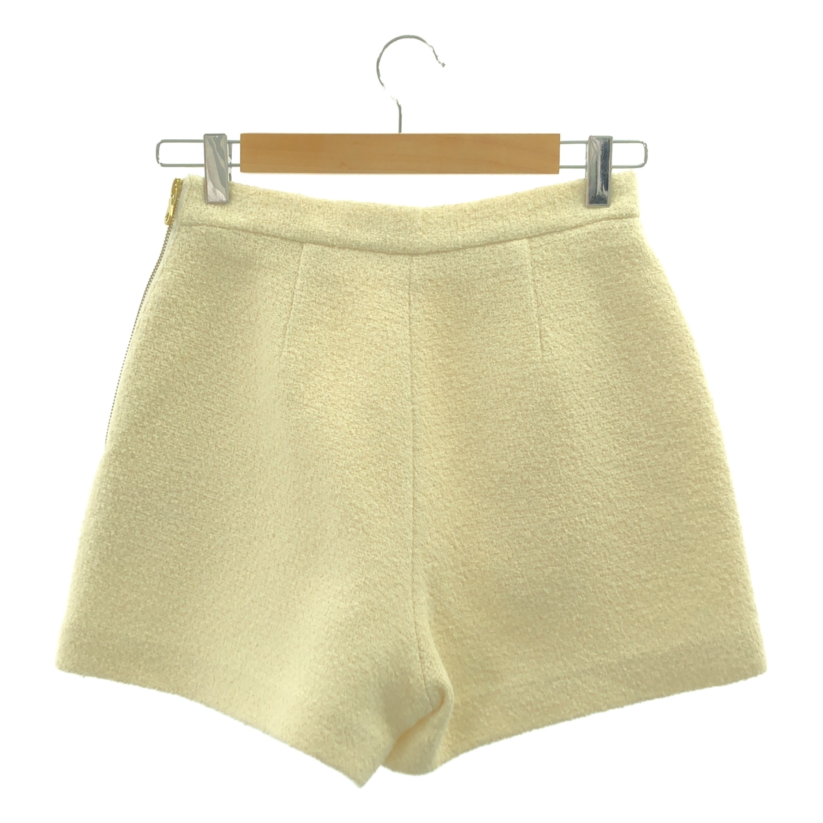 その他 ウール混 サイドジップ タック ショートパンツ
