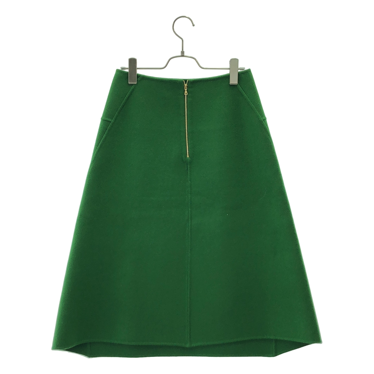 Drawer / ドゥロワー ウール バックジップ フレアスカート