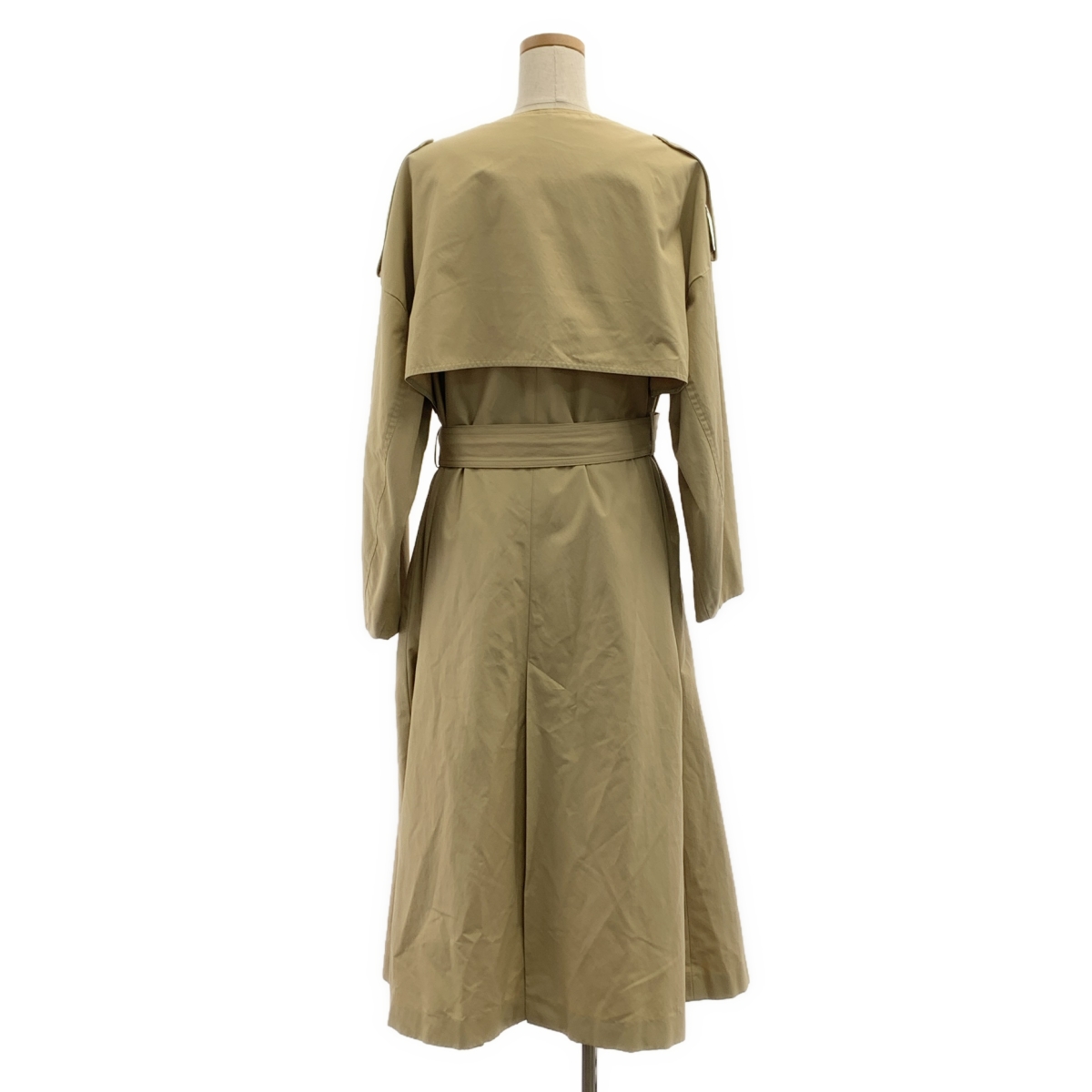 ebure / エブール ベルテッド ノーカラー トレンチコート