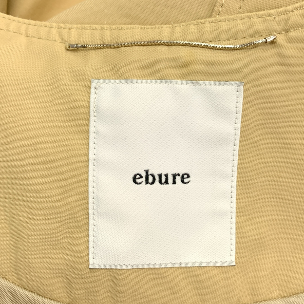 ebure / エブール ベルテッド ノーカラー トレンチコート
