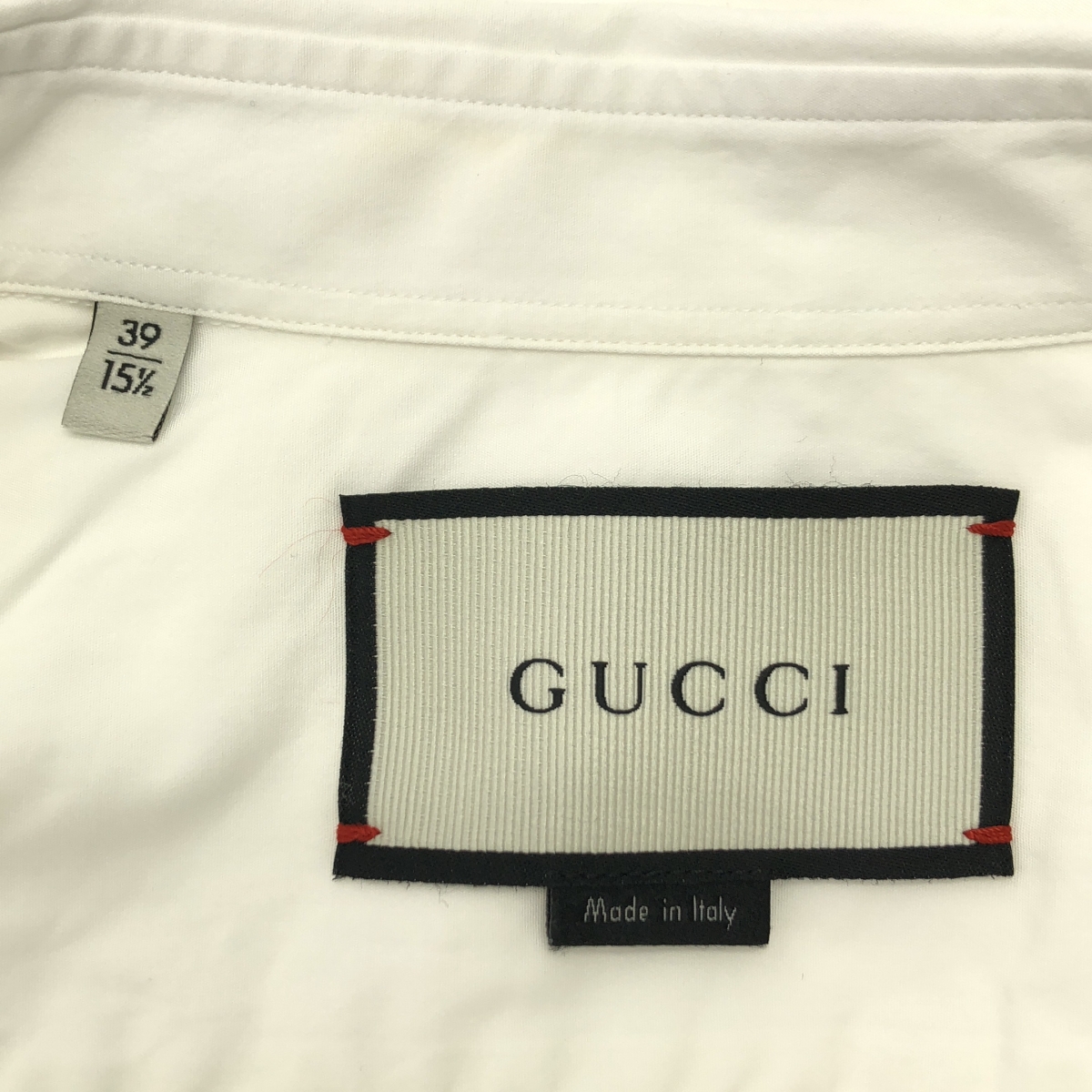 GUCCI / グッチ BEE刺しゅう ダブルポケット 半袖 コットン シャツ
