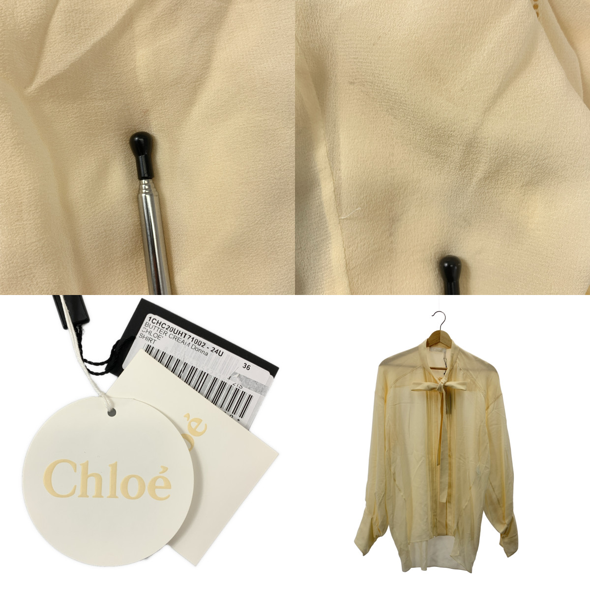 Chloe / クロエ silk 100％ / シルク オーバーシルエット タイ シャツ ブラウス