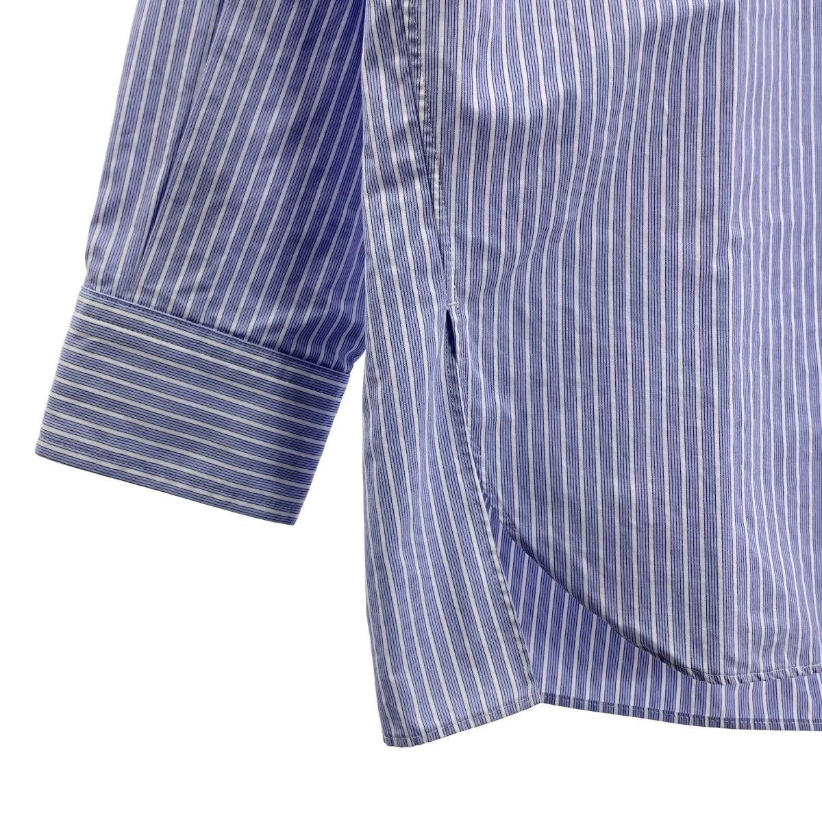 TICCA / ティッカ ストライプ ノーカラーシャツ