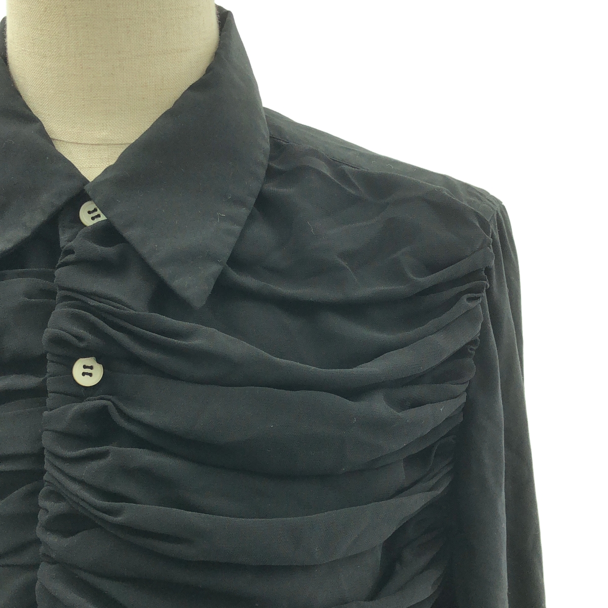 COMME des GARCONS / コムデギャルソン ポリエステル 製品加工 ギャザー ボリューム シャツ ブラウス