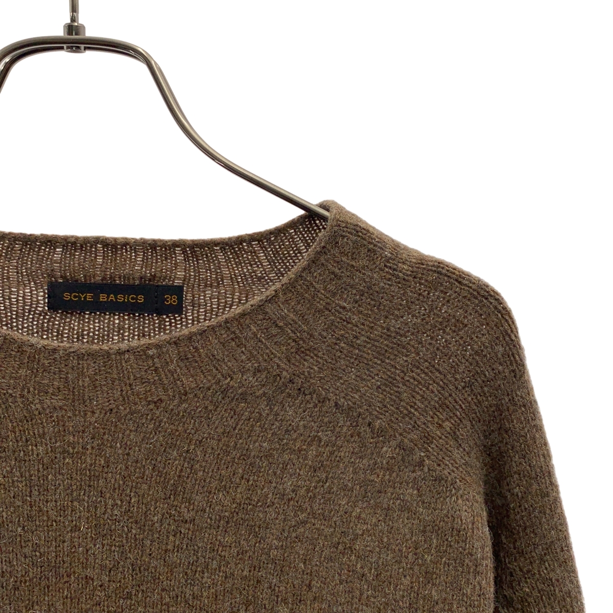 scye basics / サイベーシックス ShetlandWoolCrewNeckSweater / ワッペン シェットランドウールクルーネックセーター ニット