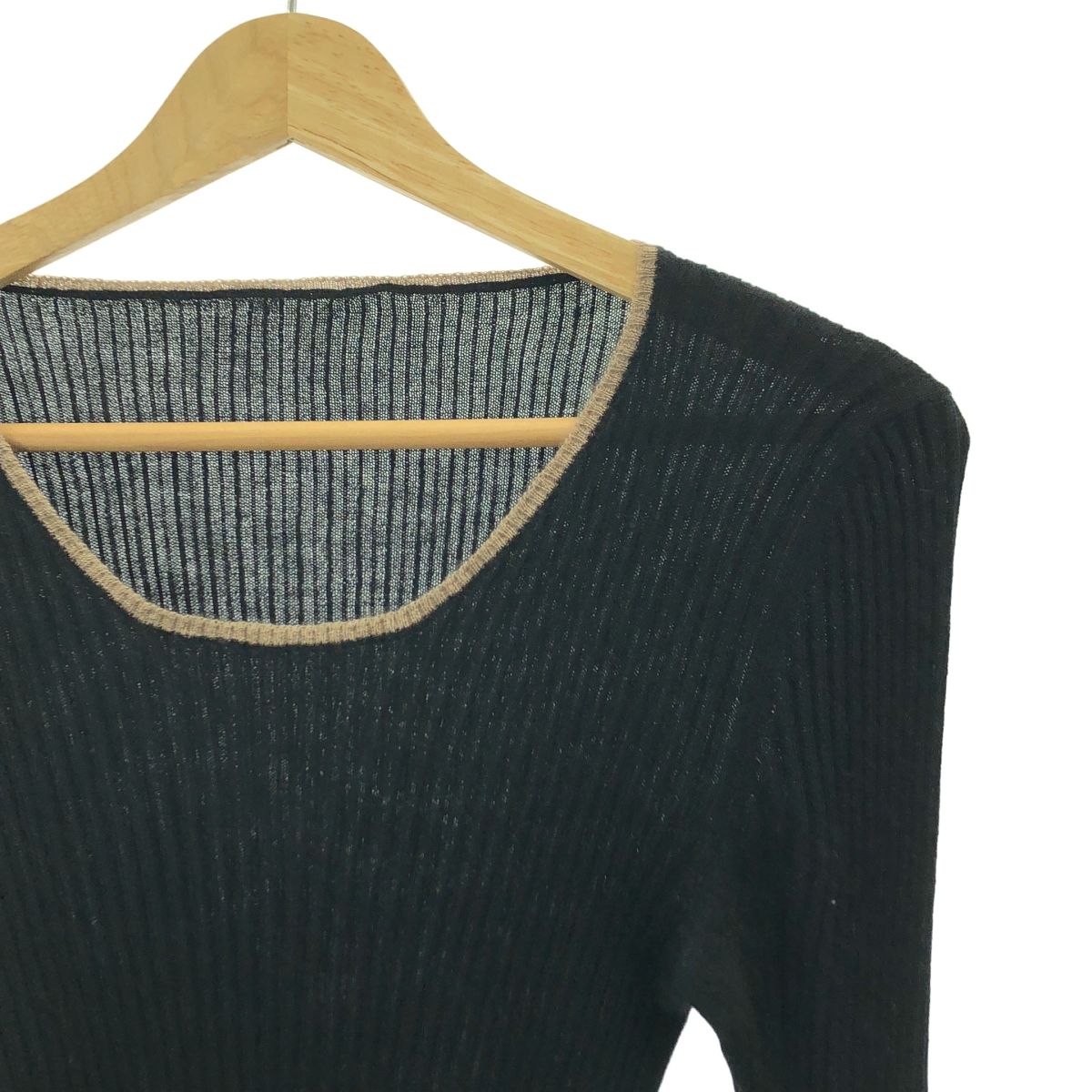 CHANEL / シャネル カシミヤ シルク リブ クルーネックニット