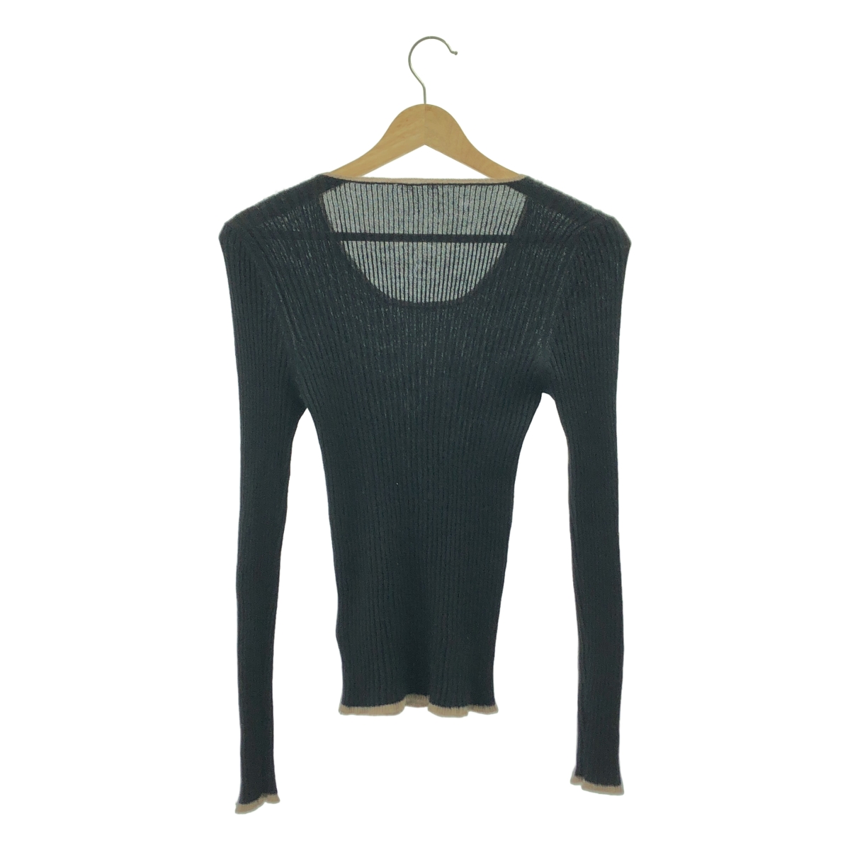 CHANEL / シャネル カシミヤ シルク リブ クルーネックニット