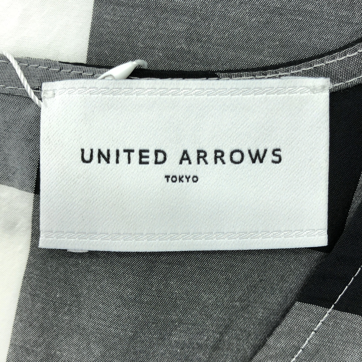 UNITED ARROWS / ユナイテッドアローズ FABRICA Vネック ブロックチェック ノースリーブ ワンピース