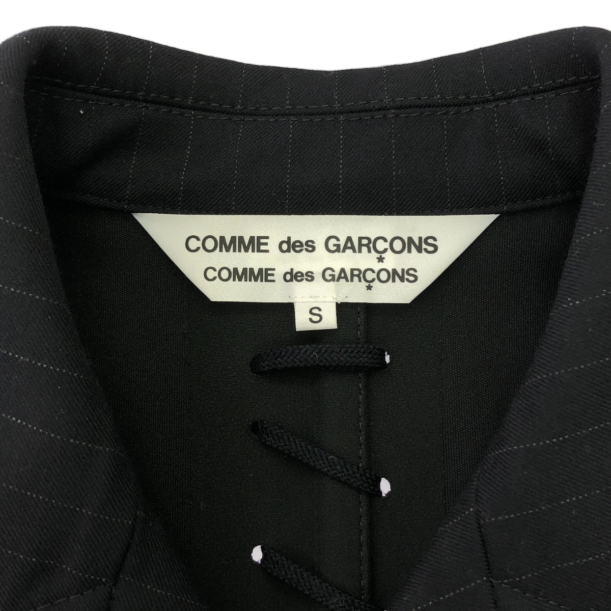 COMME des GARCONS COMME des GARCONS / コムコム レースアップデザイン ストライプ ウール コート