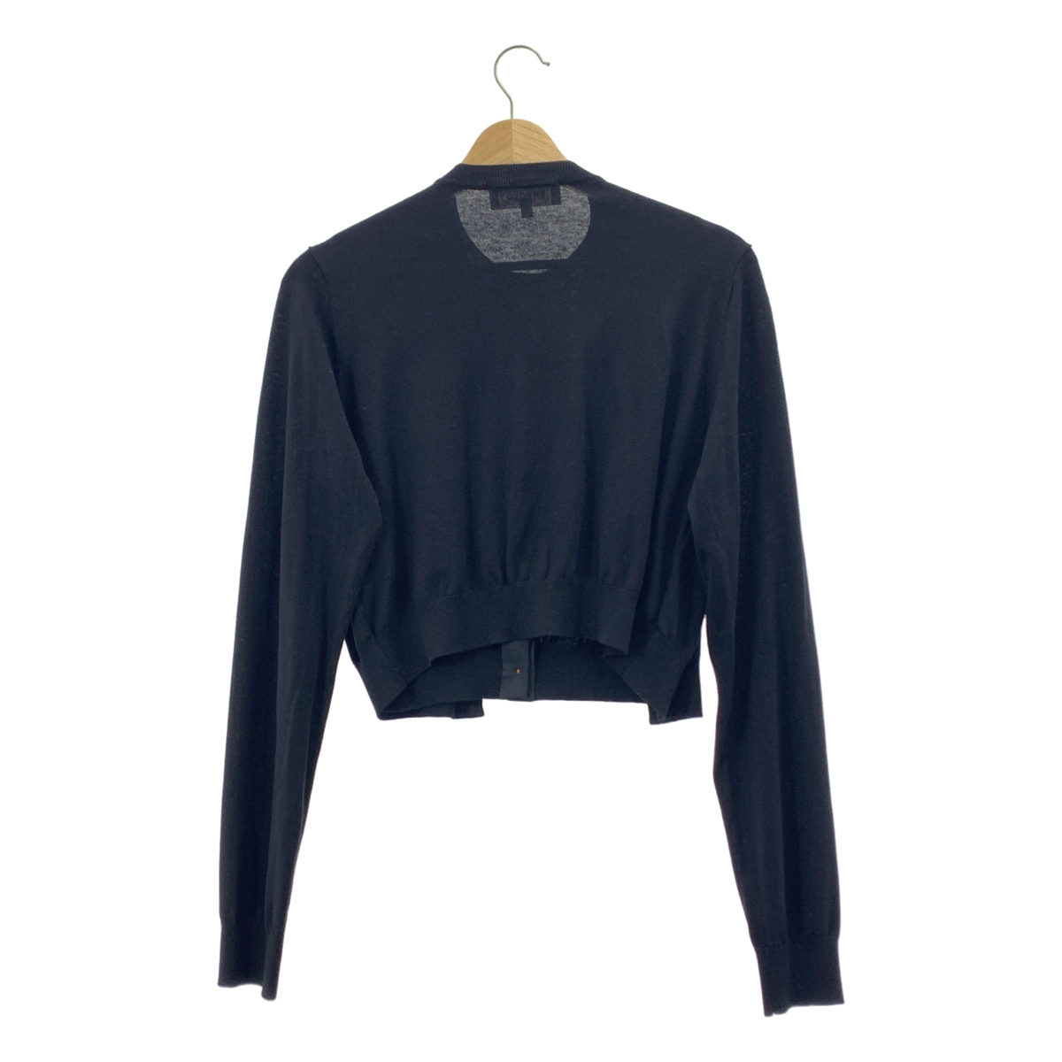 ENFOLD / エンフォルド シルク コットン フロントレイヤード クルーネック ニット カーディガン