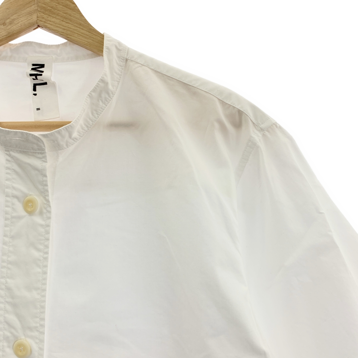 MHL. / エムエイチエルマーガレットハウエル COTTON RAMIE POPLIN コットン バンドカラーシャツ