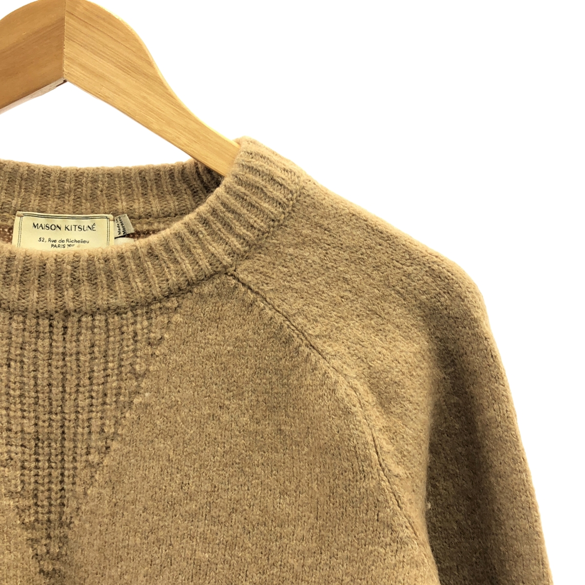 MAISON KITSUNE / メゾンキツネ ウール キャメル プルオーバー ニット