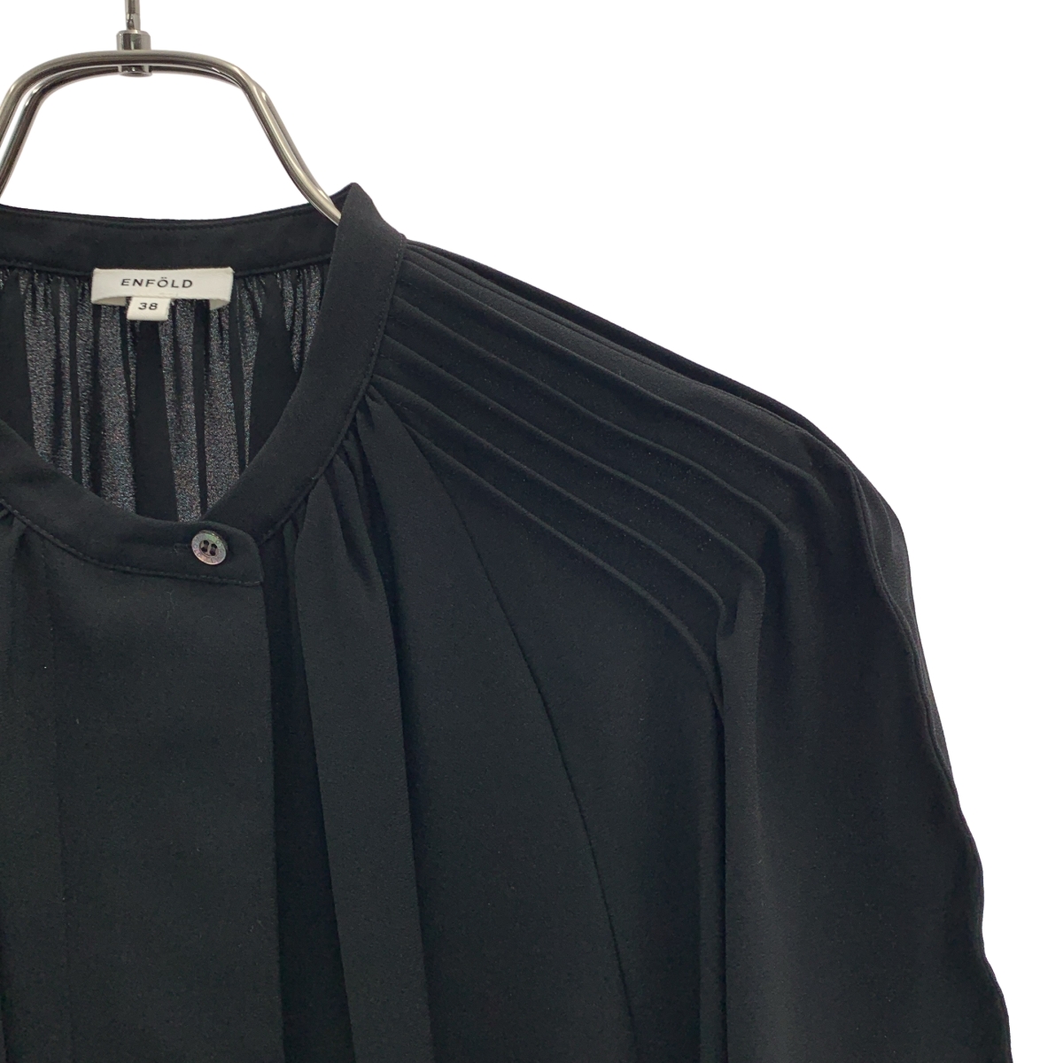 ENFOLD / エンフォルド PEライトジョーゼット カーブスリーブワイドブラウス