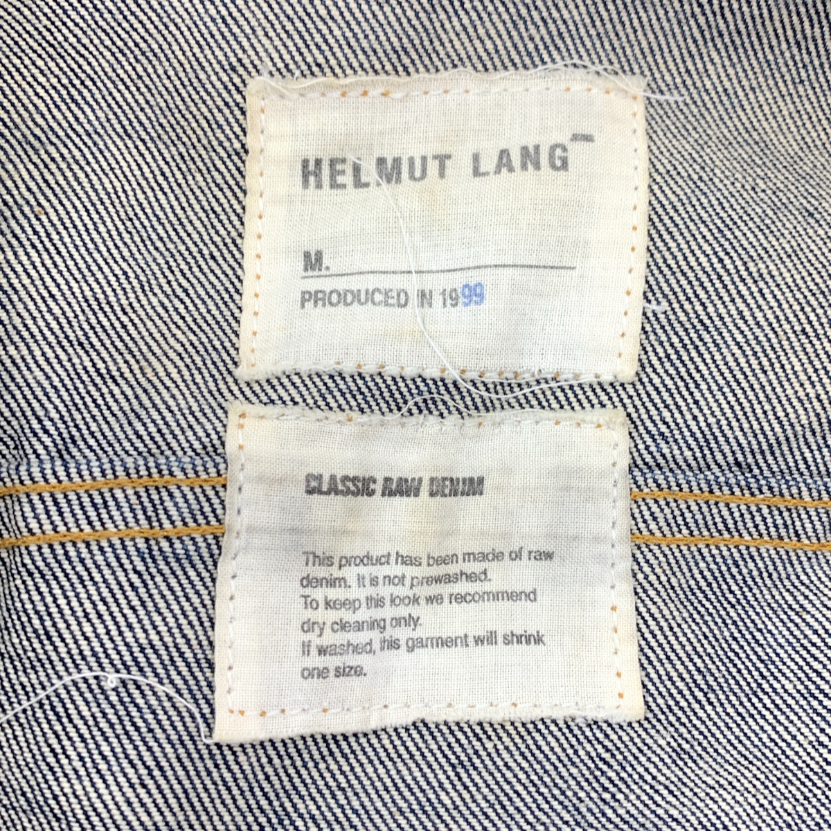HELMUT LANG / ヘルムートラング Classic Raw Denim / 本人期 デニム トラッカージャケット