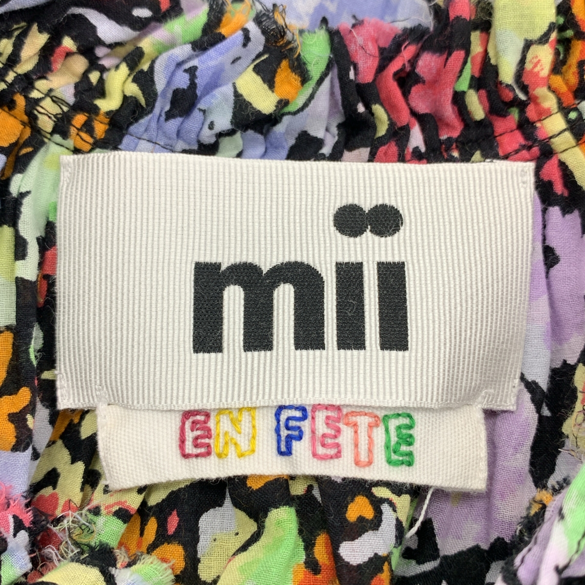 その他 コットン 総柄 ベルテッド ギャザー ボリューム ドレス ワンピース