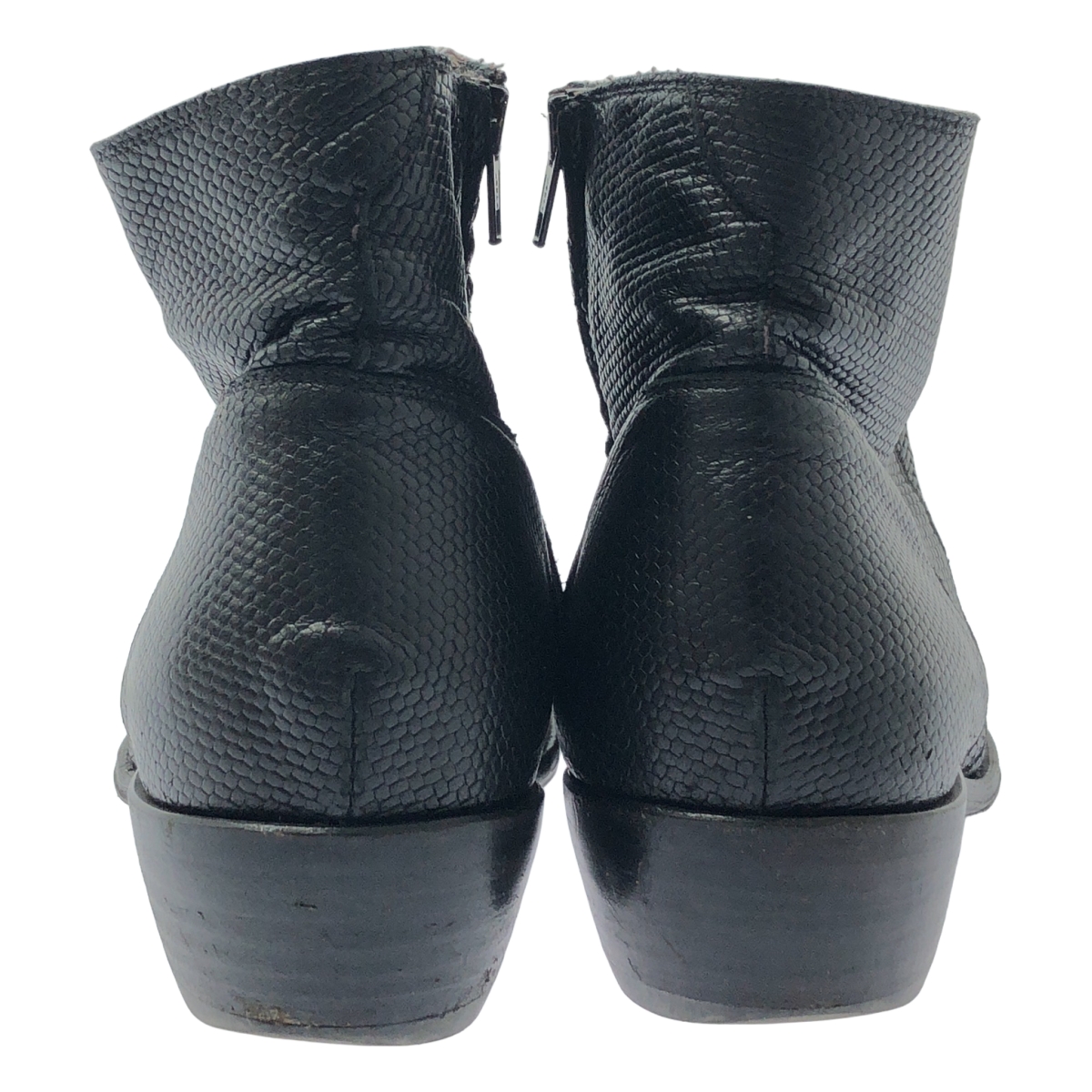 その他 ポインテッドトゥ レザーショートブーツ