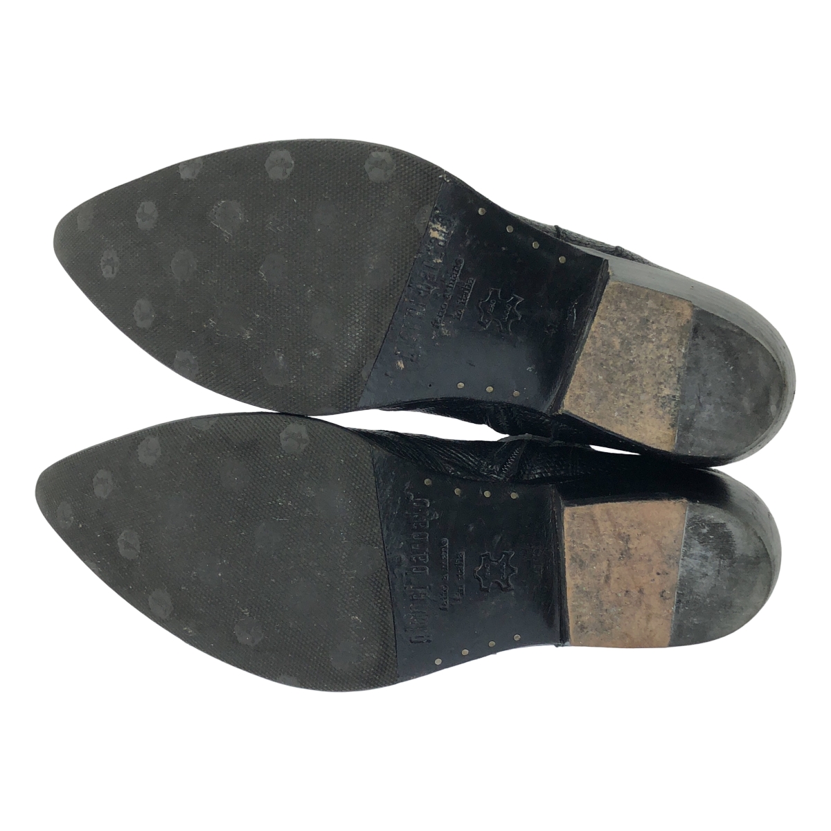 その他 ポインテッドトゥ レザーショートブーツ