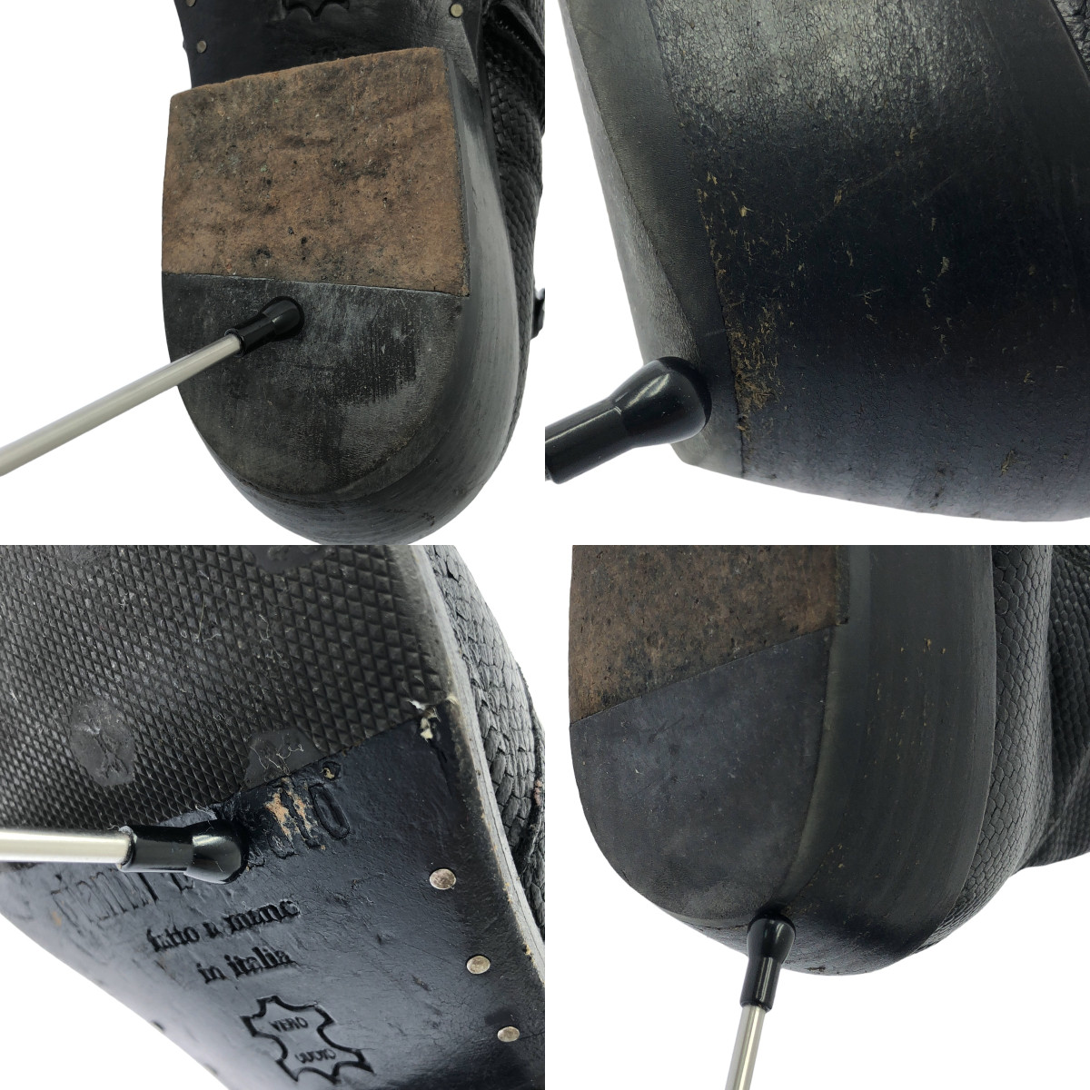 その他 ポインテッドトゥ レザーショートブーツ