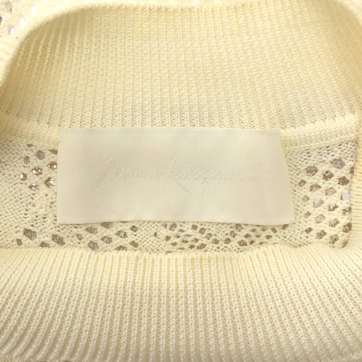 Mame Kurogouchi / マメクロゴウチ SASH JAQUARD SLEEVELESS KNIT フリンジノースリーブニット