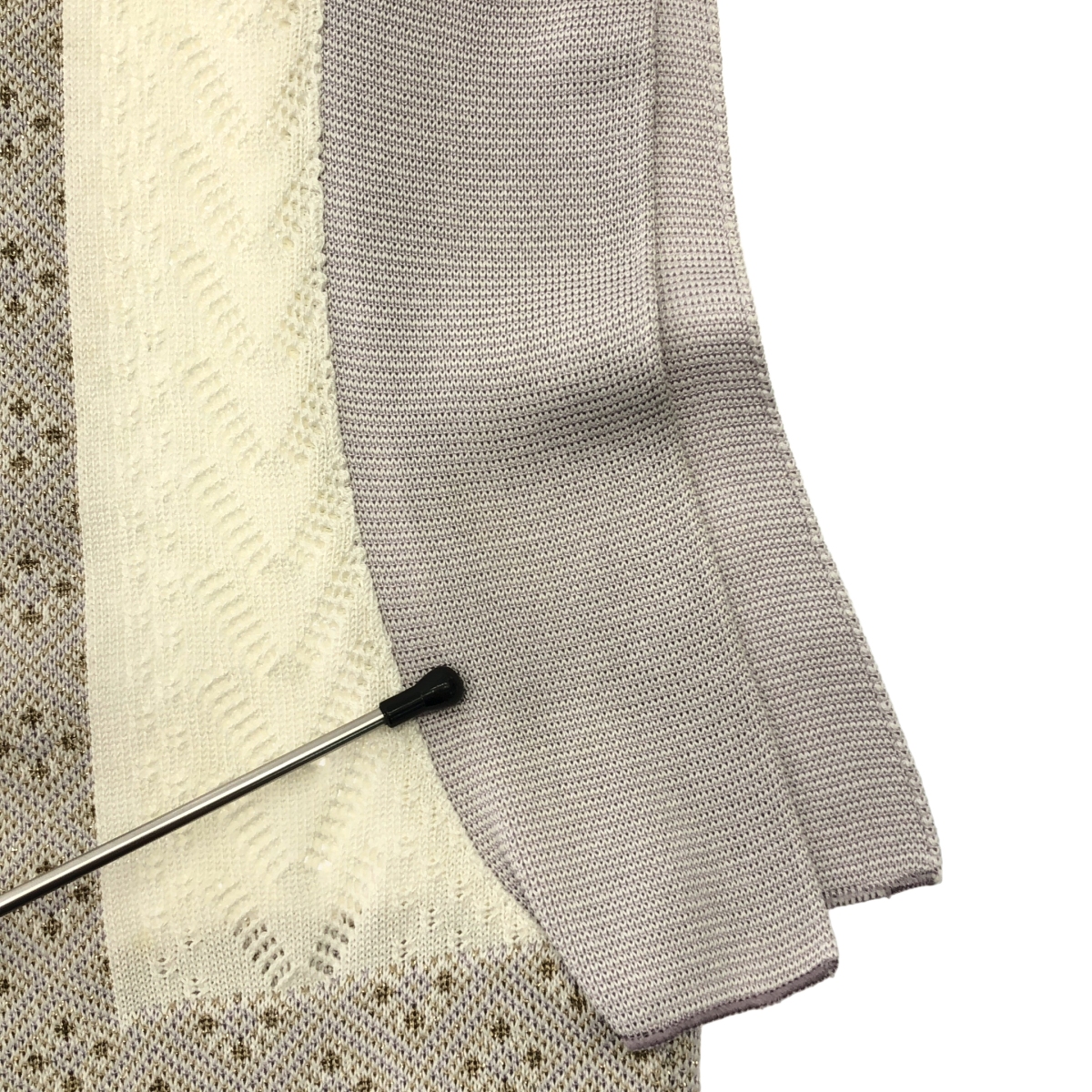 Mame Kurogouchi / マメクロゴウチ SASH JAQUARD SLEEVELESS KNIT フリンジノースリーブニット