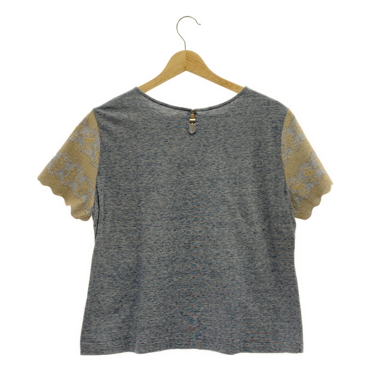 45r / フォーティファイブアール レース刺しゅう プルオーバー 半袖ブラウス