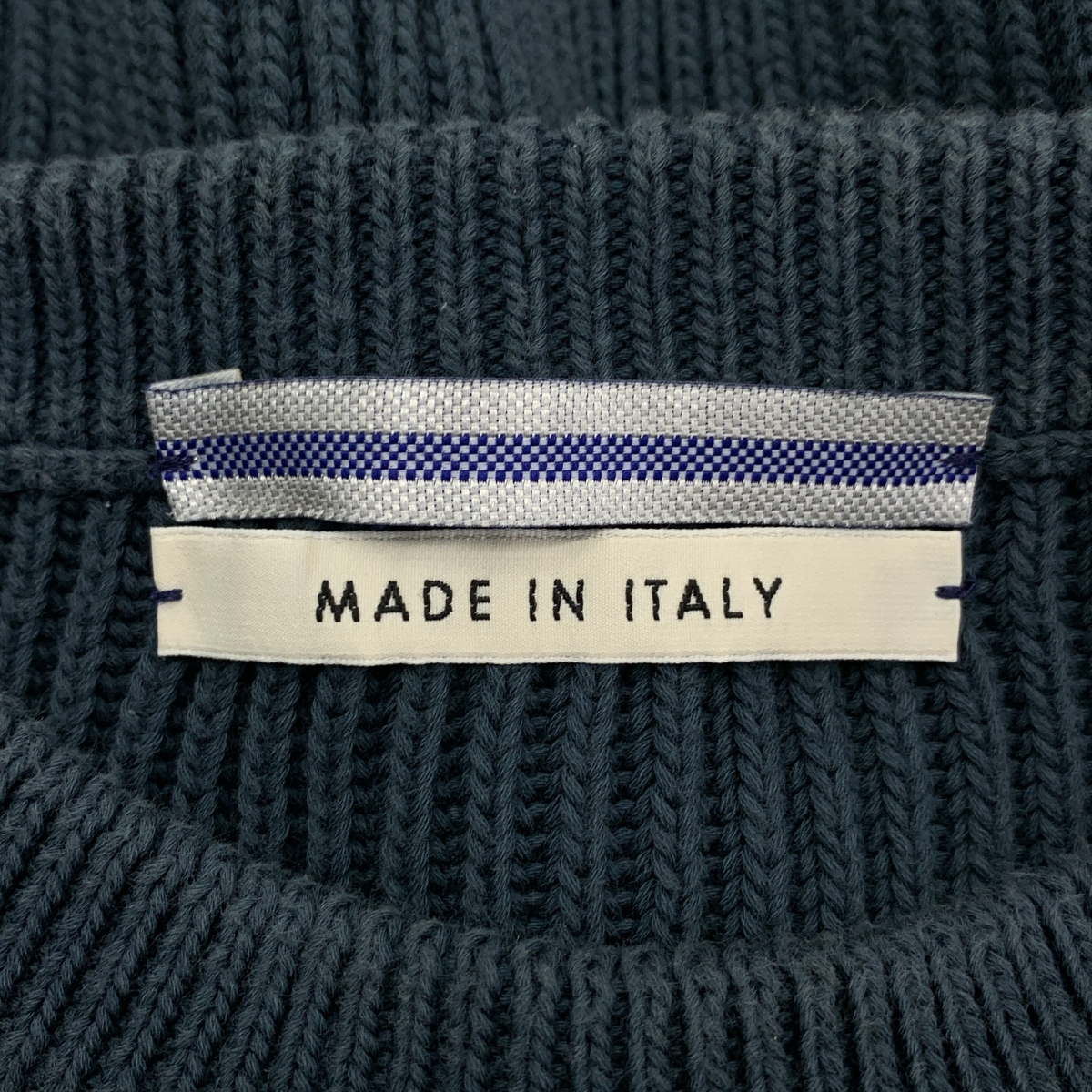 Cristaseya / クリスタセヤ Cotton sweater with leather patch エルボーパッチ ニット