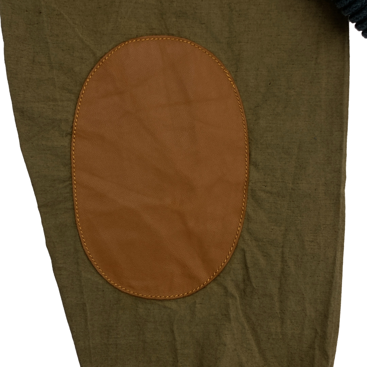 Cristaseya / クリスタセヤ Cotton sweater with leather patch エルボーパッチ ニット