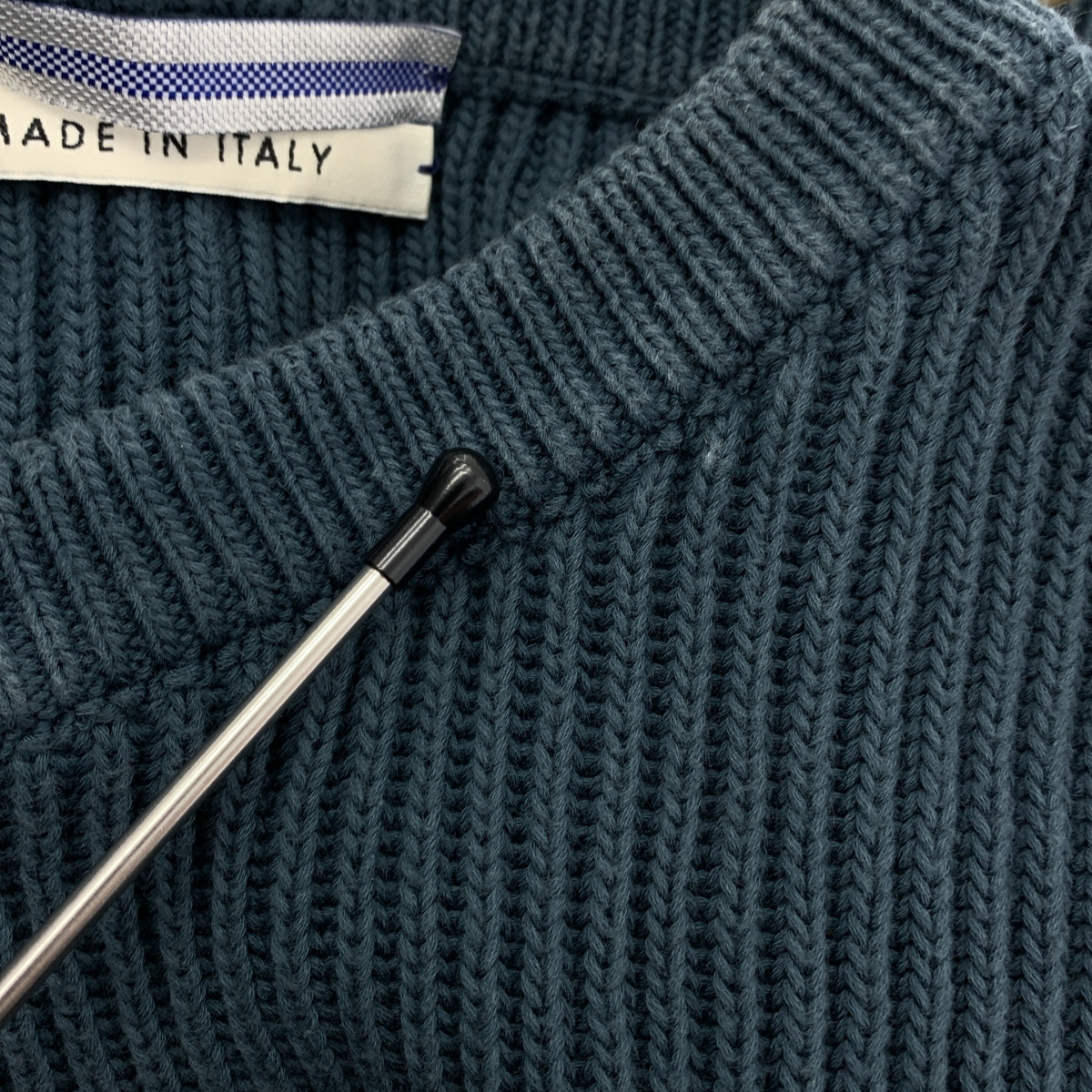 Cristaseya / クリスタセヤ Cotton sweater with leather patch エルボーパッチ ニット