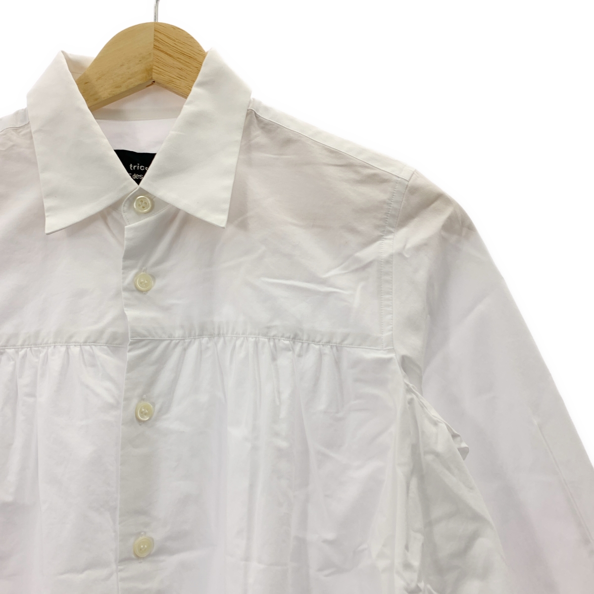 tricot COMME des GARCONS / トリココムデギャルソン ギャザーデザイン コットン 変形ブラウス