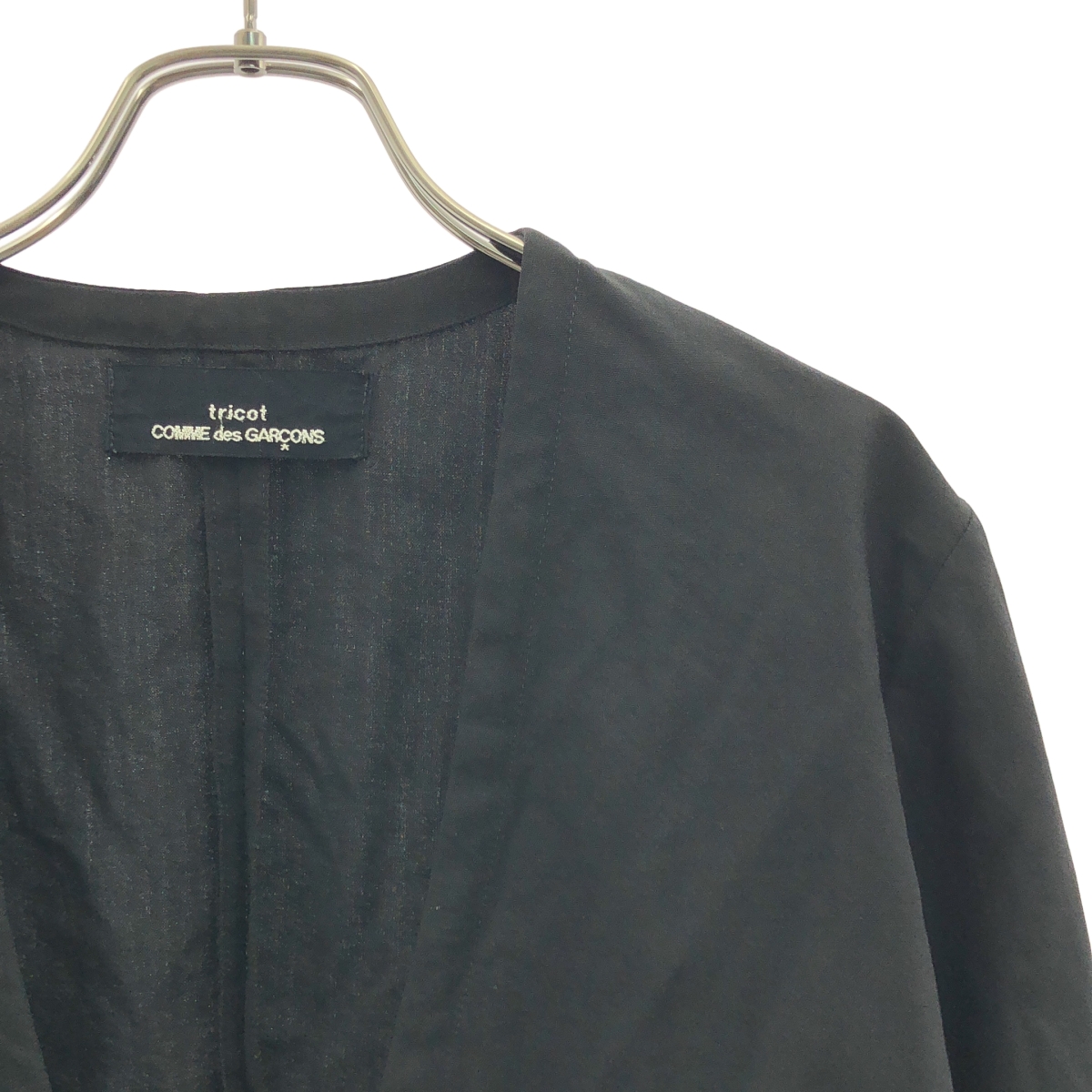 tricot COMME des GARCONS / トリココムデギャルソン ウール ノーカラー クロップド ジャケット