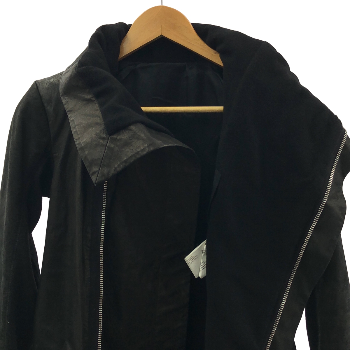 Rick Owens / リックオウエンス レザー ハイネック ライダース コート