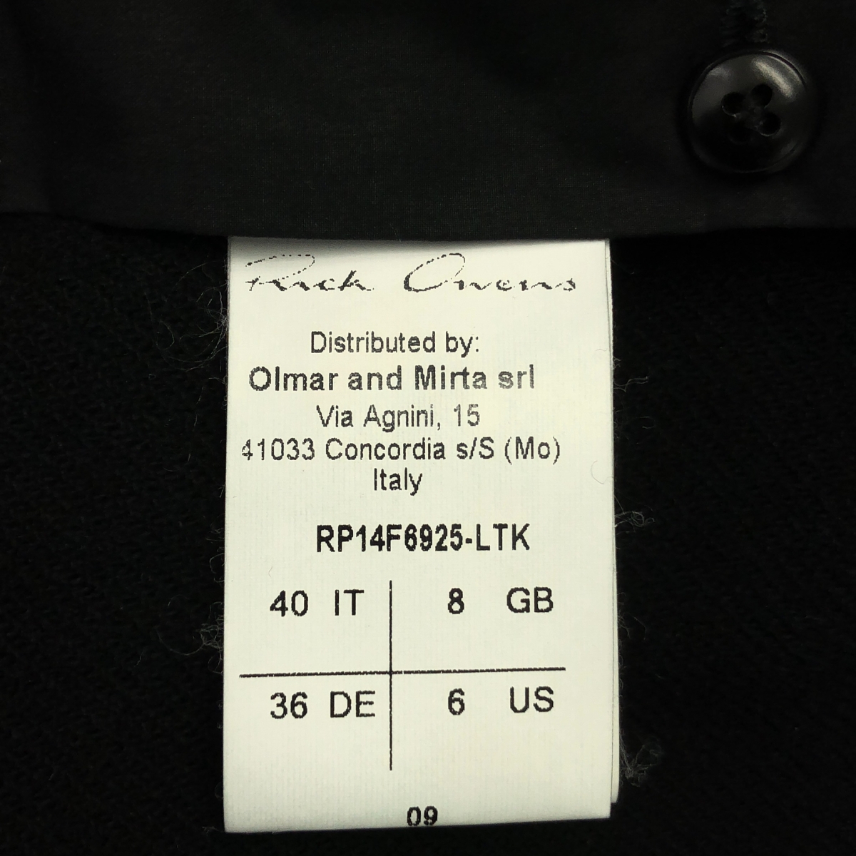 Rick Owens / リックオウエンス レザー ハイネック ライダース コート