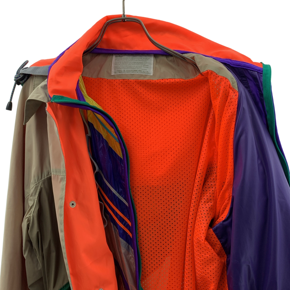 kolor / カラー Limited Collection / リミテッドコレクション ナイロン パッチワーク アシンメトリー フーデッドコート