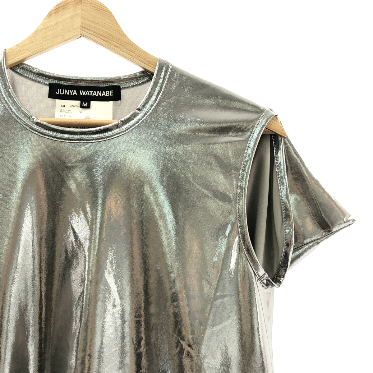 JUNYA WATANABE / ジュンヤワタナベ ポリエステル ノースリーブ メタリック スクエア カットソー