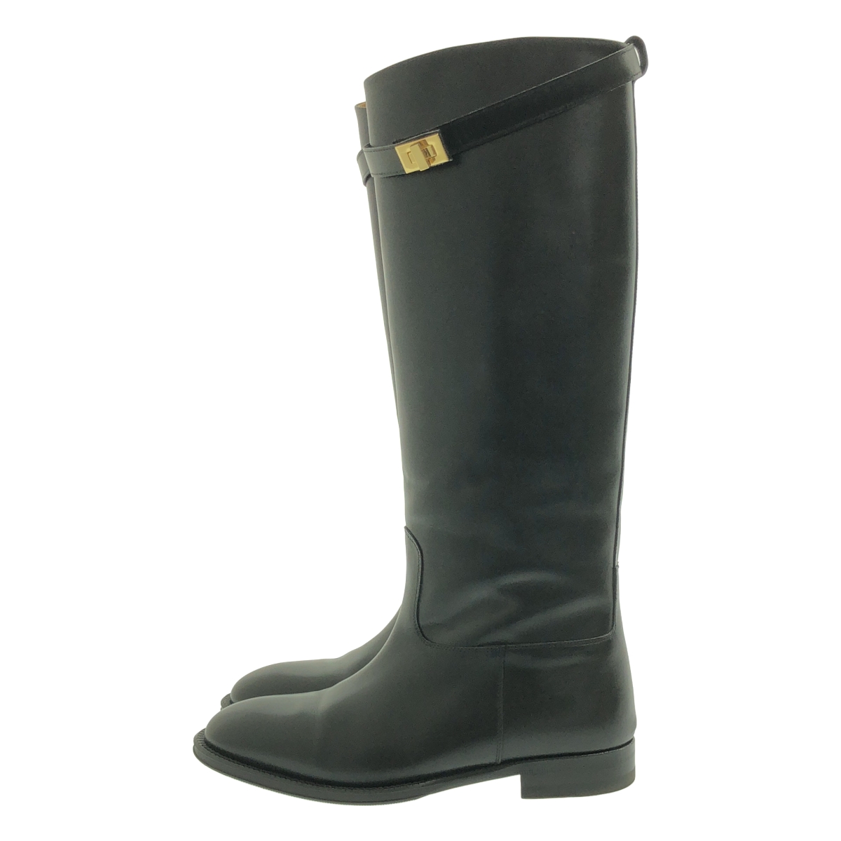 その他 レザー ストラップ サイドジップ ロングブーツ